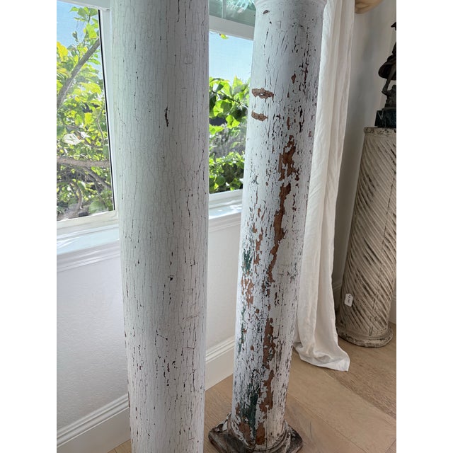 Wood Set of 4 Vintage Solid Wood Architectural Columns 62” For Sale - Image 7 of 12
