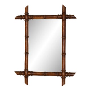 Late 19th Century French Faux Bamboo Mirror For Sale