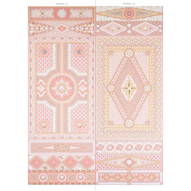 Contemporary Schumacher X Mary McDonald Shell Grotto Panel A in Coral For Sale - Image 3 of 6