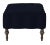 Transitional Mirasol Scalloped Ottoman, Ink Black Velvet For Sale - Image 3 of 6