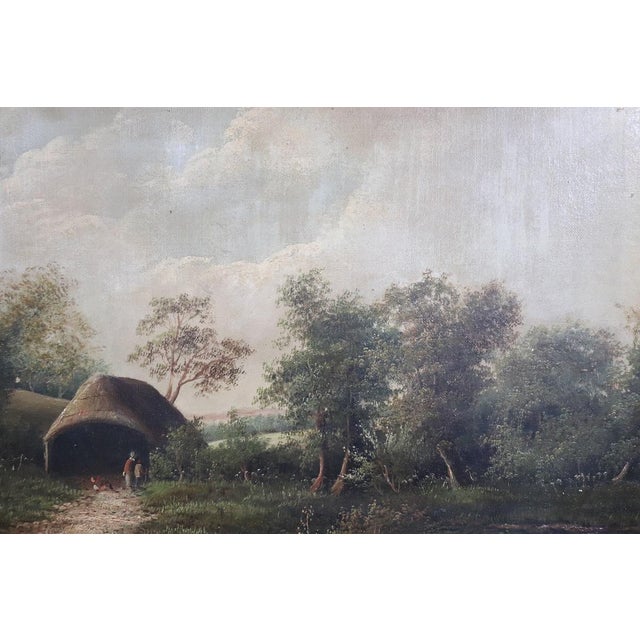 English Landscape, Oil Painting on Canvas, Late 19th Century, Framed For Sale - Image 5 of 9