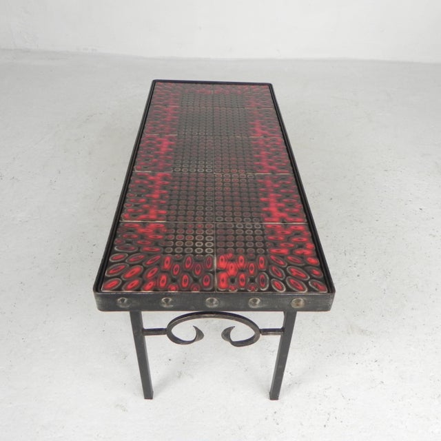 Mid-Century Brutalist Tile Table with 10 Tiles and Steel Frame, 1960s For Sale - Image 13 of 18