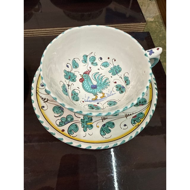 1960s Deruta Italy Rooster Tea Set Majolica Boho Pottery - 27 Pieces For Sale - Image 4 of 8