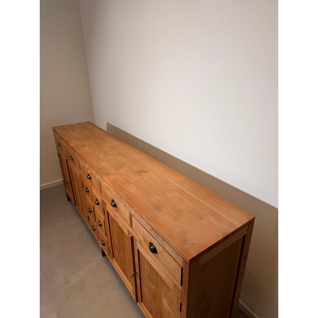 Large Teak Sideboard with Multiple Drawers and Cupboards For Sale - Image 3 of 7