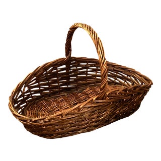 Antique French Harvest Basket For Sale