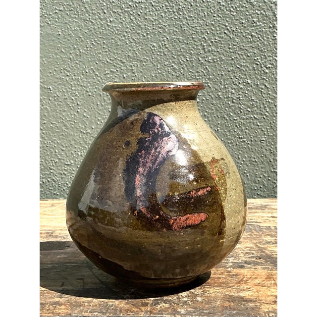 Vintage Original Studio Pottery Swirl Vase For Sale - Image 11 of 12