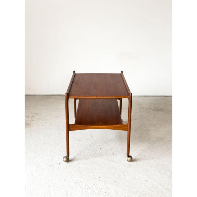 Modern Danish Teak Drinks Trolley attributed to Johannes Andersen, 1960s For Sale - Image 6 of 11