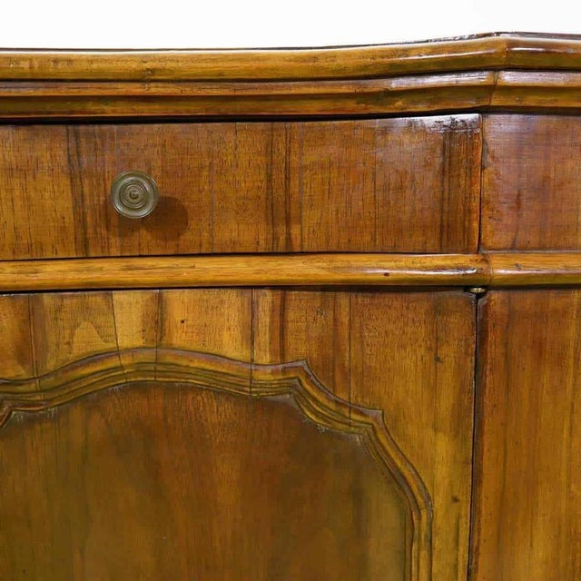 Wood Credenza with 3 Shaped Doors For Sale - Image 9 of 18