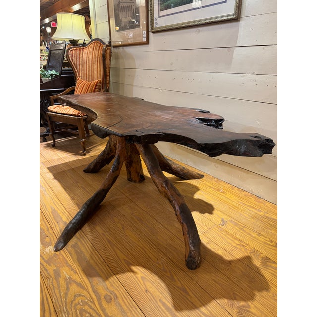 Mid-Century Modern Late 20th Century Studio Style Tree Trunk Table For Sale - Image 3 of 12