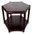 Mid-Century Danish Hexagonal Coffee Table in Dark Wood with Lower Shelf For Sale