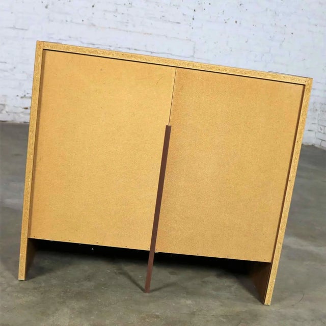 Scandinavian Modern Teak 3 Drawer Small Vintage Chest Marked Made in Denmark For Sale - Image 9 of 12