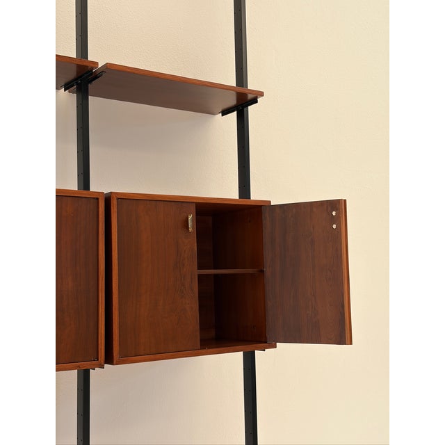 Metal Vintage Bookcase in Wood with Metal and Brass Tips, 1970s For Sale - Image 7 of 18