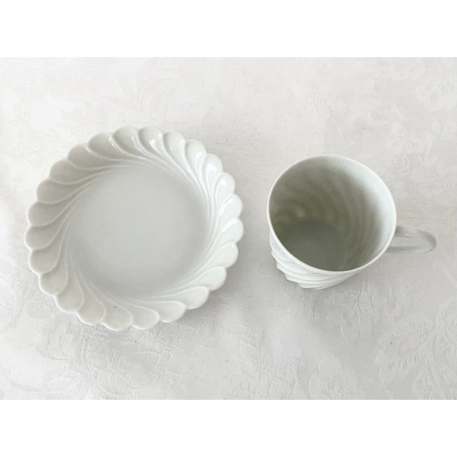 Haviland Limoges France White Porcelain Demitasse Cup and Saucer Mint Condition. For Sale - Image 11 of 14