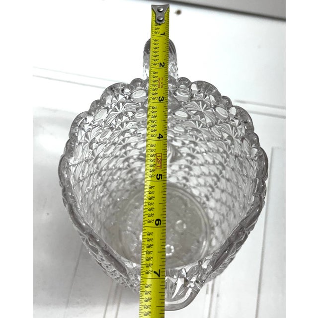 Transparent Large 9” Vintage Fenton Large Daisy & Button Water Pitcher For Sale - Image 8 of 10