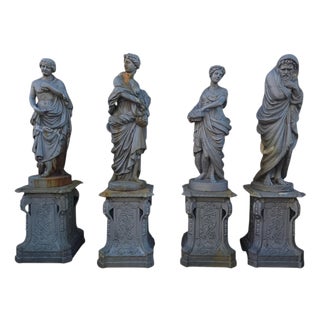 Four Seasons Sculptures in Patinated Iron, 1970s, Set of 4 For Sale