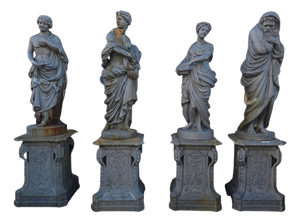 Four Seasons Sculptures in Patinated Iron, 1970s, Set of 4