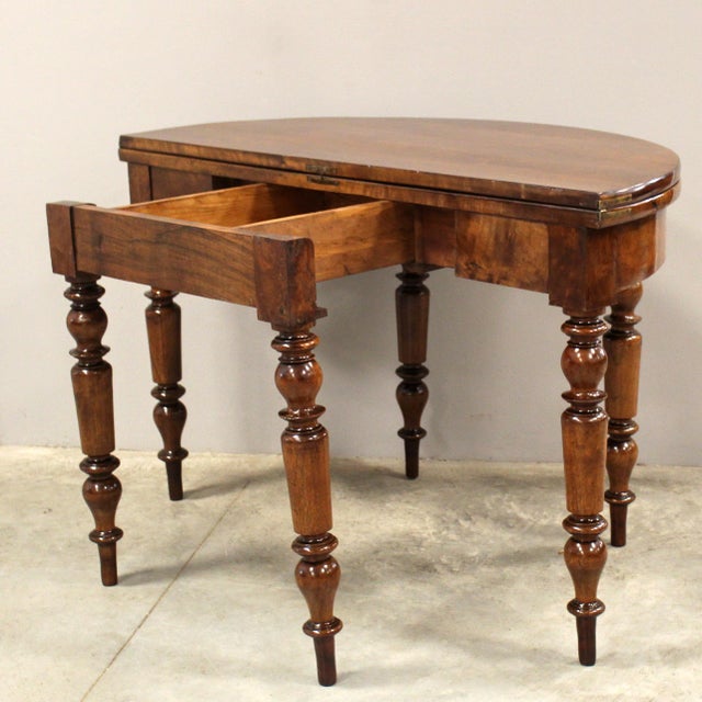 19th Century Table Console in Walnut For Sale - Image 6 of 15