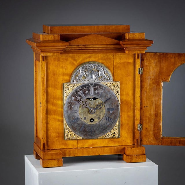 19th Century Baroque Wall Clock in Biedermeier Case For Sale - Image 5 of 10
