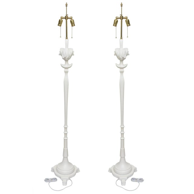 Vintage Sirmos Wood Rams Head Floor Lamps With Brass Hardware, Restored, 1975 For Sale - Image 10 of 11