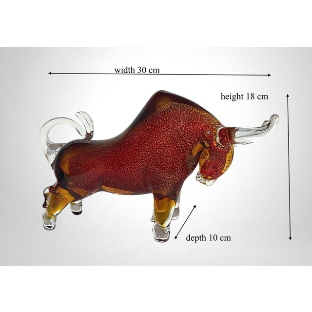 Late 20th Century Murano Red Glass Bull Sculpture “Sommerso” Technique For Sale - Image 16 of 16