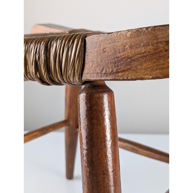 Rustic Wooden and Rush Tajo Stool, Spain, 1940s For Sale - Image 10 of 18