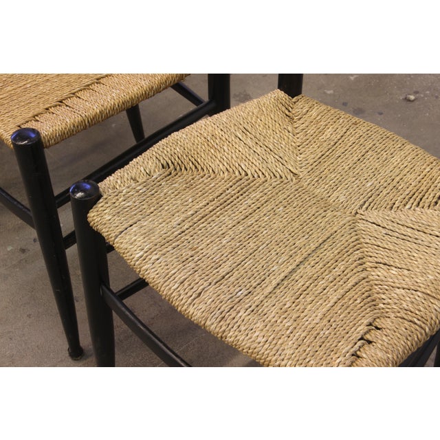 Italian Papercord Dining Chairs with Woven Seats, 1950s, Set of 8 For Sale - Image 12 of 18