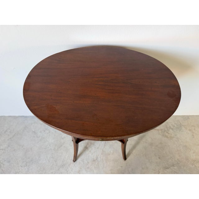 Wood Vintage Italian Walnut Oval Side Table / Nightstand With Drawer For Sale - Image 7 of 12