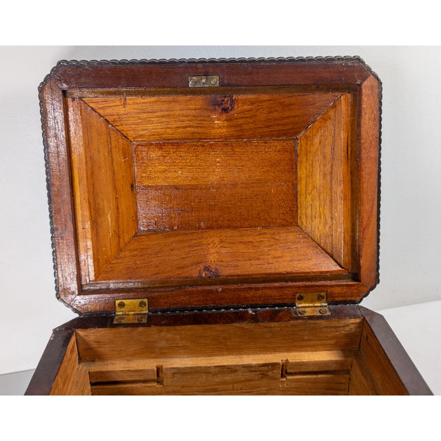 19th Century English Regency Sarcophagus Form Tea Caddy Box With Mahogany Veneer For Sale - Image 12 of 18