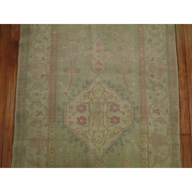 Pink Feminine Antique Turkish Oushak Rug, 3'4'' X 6' For Sale - Image 8 of 10