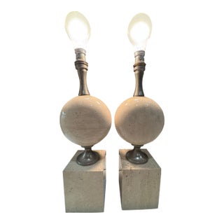 Vintage Philippe Barbier Sculptural Lamps - a Pair For Sale