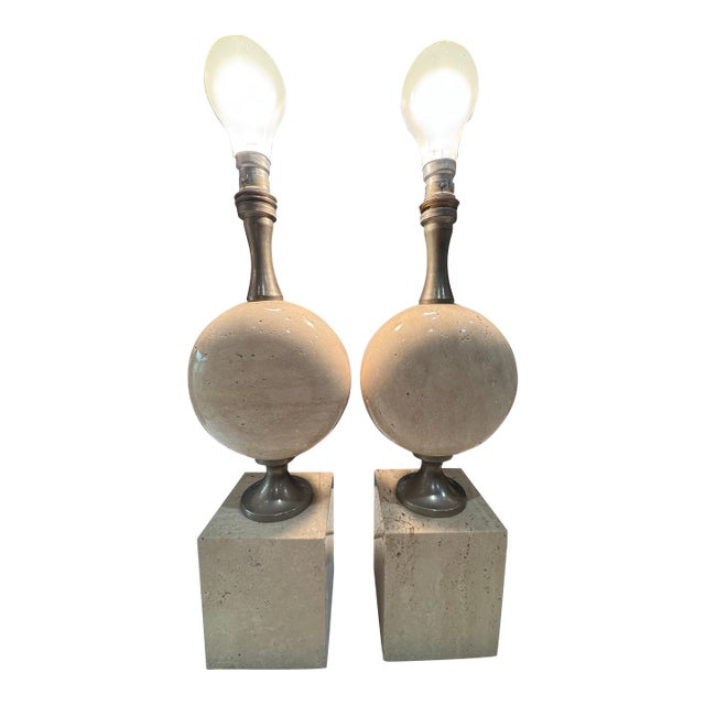Vintage Philippe Barbier Sculptural Lamps - a Pair For Sale