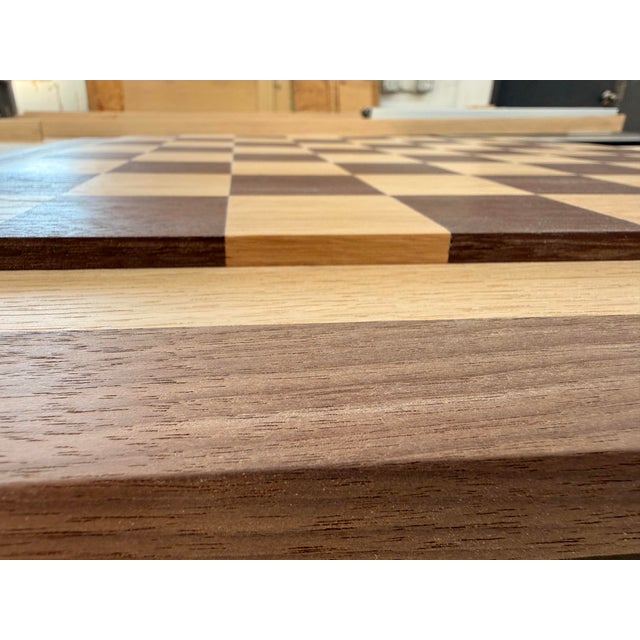 Wood Measured Silence — Handcrafted White Oak & Peruvian Walnut Chessboard For Sale - Image 7 of 10