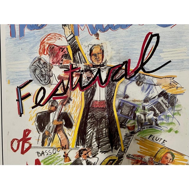 Larry Rivers, Vintage Pop Art 1997 Offset Lithograph Larry Rivers Music Poster Hamptons NY, 1997 For Sale - Image 4 of 8