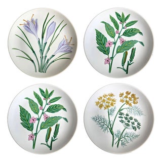 Vintage Horchow Collection Botanical Salad/Dessert Plates, Set of 4 For Sale