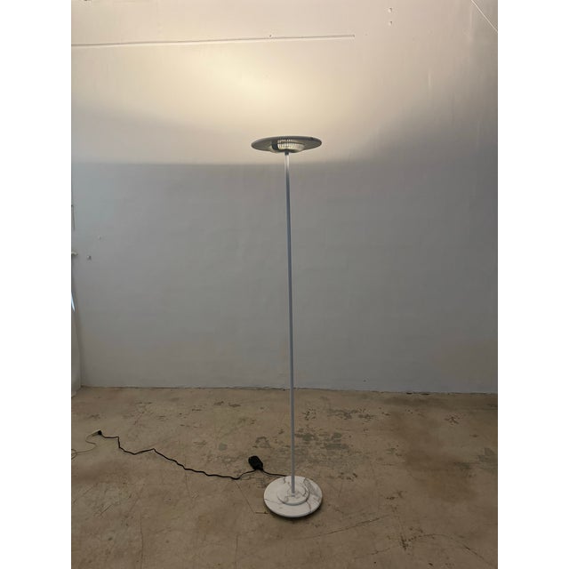 White Aureolo Halo Marble Floor Lamp by Cini and Nils, Italy For Sale - Image 8 of 10