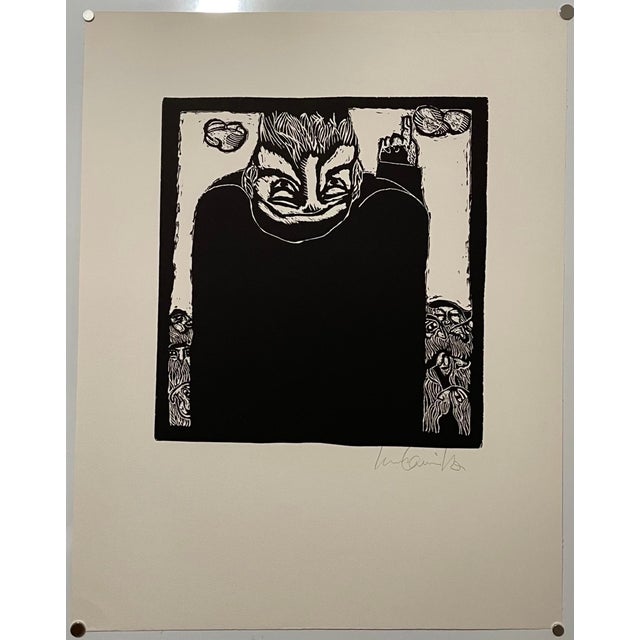 Black Luis Camnitzer, Latin American Judaica Conceptual Chassidic Art Modern Woodcut Luis Camnitzer For Sale - Image 8 of 8