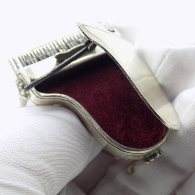 Vintage Italian Handmade Genuine Sterling Silver 925 Piano Instrument Figurine / Pill Snuff Trinket Box For Sale - Image 10 of 14