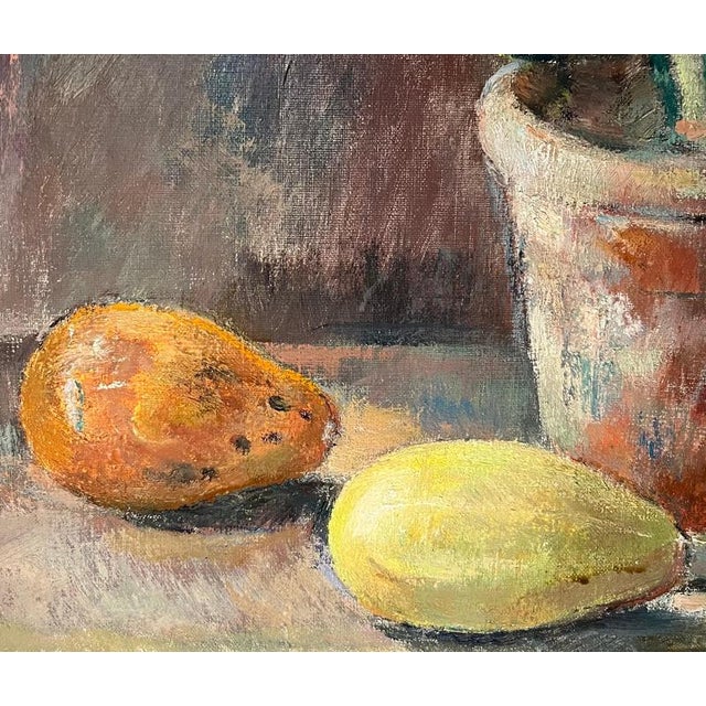 Fernand Blondin, Flowers in a Pot, Oil on Canvas For Sale - Image 5 of 9