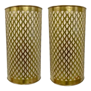 Vintage Moroccan Brass Wall Sconce or Lantern, a Pair