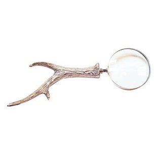 Silver Metal Antler Handle Magnifying Glass For Sale