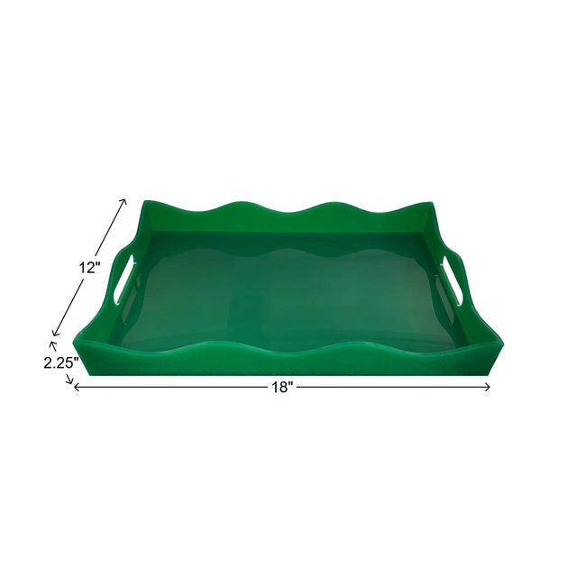 Spangle Scalloped Tray Green For Sale - Image 10 of 11
