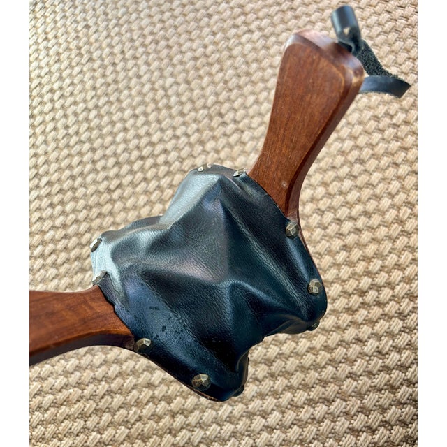 Antique Wood Brass & Leather Fireplace Bellows For Sale - Image 6 of 7