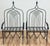 Beautiful pair of Gothic Revival Cathedral style throne chairs. Constructed from durable wrought iron and painted black...