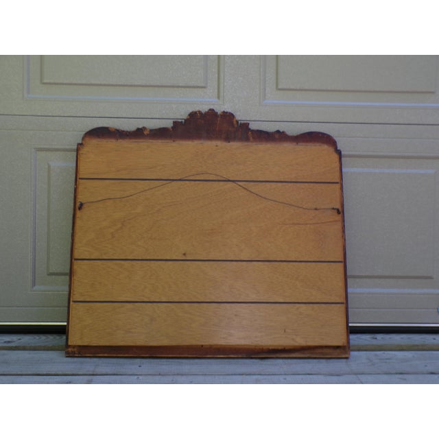 Antique Carved Solid Oak Framed Beveled Mirror For Sale - Image 14 of 14