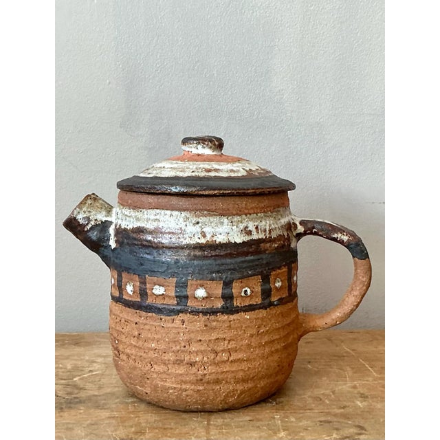 Vintage Boho Studio Pottery Teapot For Sale In West Palm - Image 6 of 10