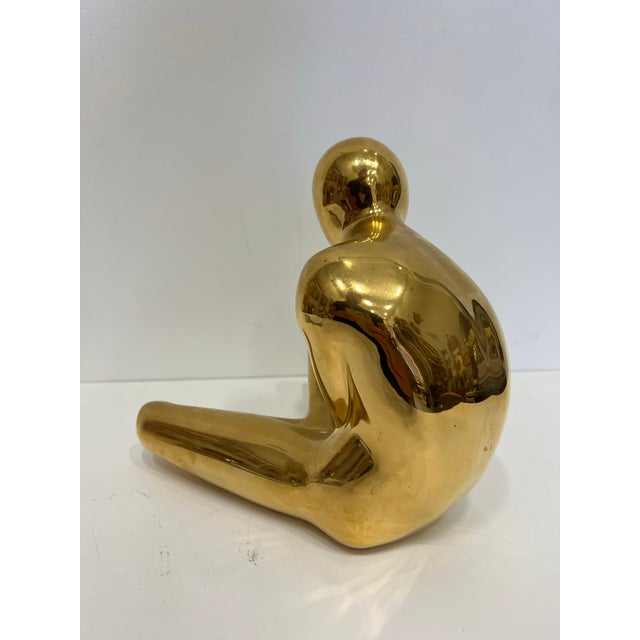 1970s 1970's 18k Gold Glazed American Modern Ceramic Figure by Jaru of California For Sale - Image 5 of 7