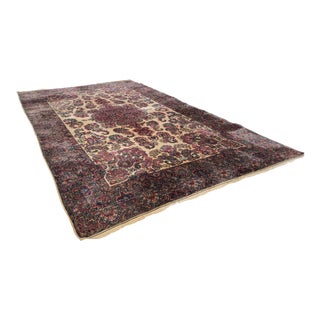 Estate Palace Size 124x214 Handmade Persian Kerman Rug For Sale