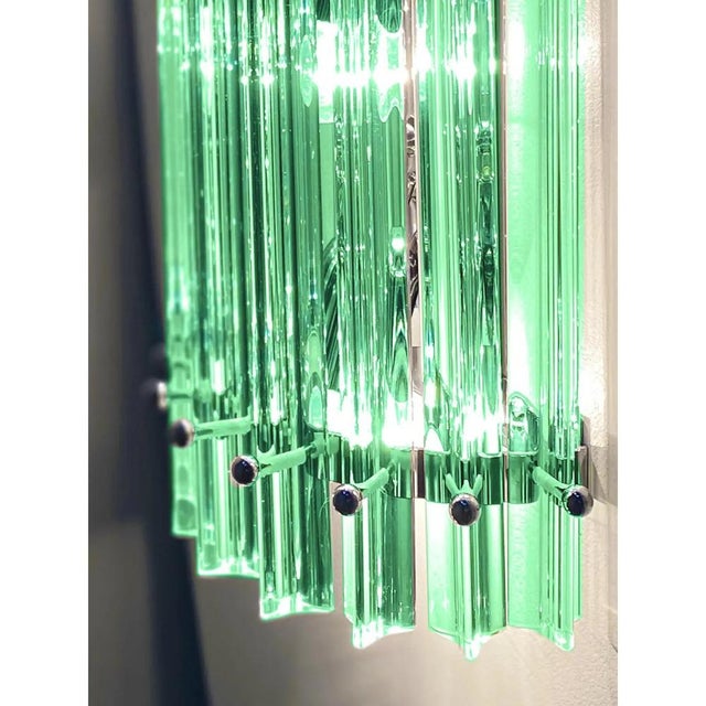 Green Wather Triedro Murano Glass Wall Sconces by Simoeng, Set of 2 For Sale - Image 4 of 7