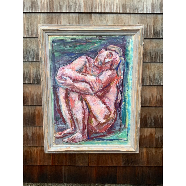 Emanuel Romano 1960s Abstract Nude Painting by Emanuel Romano For Sale - Image 4 of 12