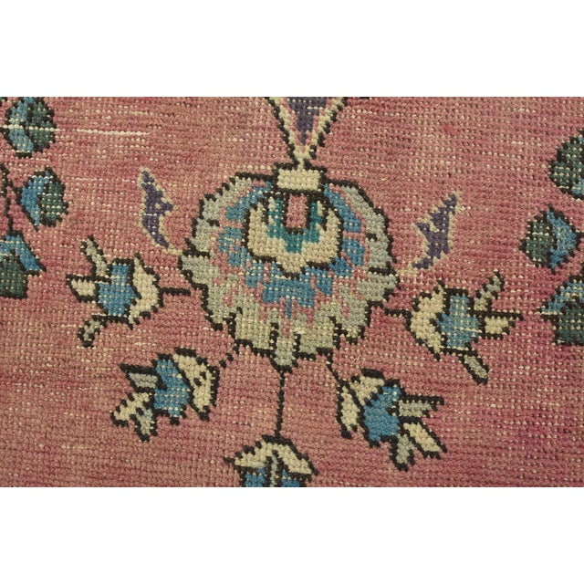 1980s Tabriz Rug 9’7” X 12’7” Pink Wool Vintage Distressed Hand-Knotted Carpet For Sale - Image 5 of 15